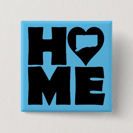 Connecticut Zuhause Heart Staat Button Abzeichen B (Vorderseite)