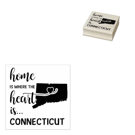 Connecticut Zuhause ist das Herz Gummistempel (Stempel)