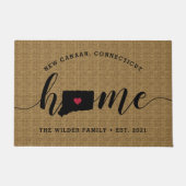 Connecticut Zuhause Staaten Personalisiert Fußmatte (Vorderseite)