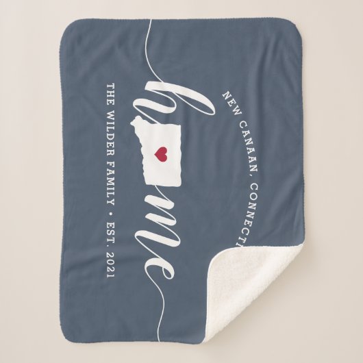 Connecticut Zuhause Staaten Personalisiert Sherpadecke (Vorderseite)