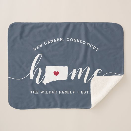 Connecticut Zuhause Staaten Personalisiert Sherpadecke (Vorderseite (Horizontal))
