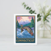 ConnecticutAngler Fisherman Scene Postkarte (Stehend Vorderseite)