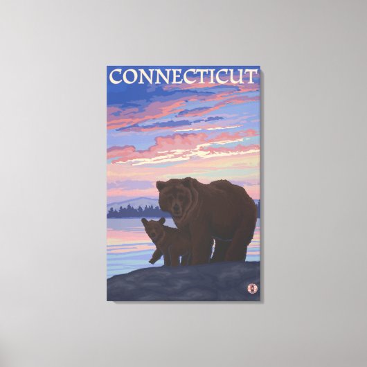 ConnecticutBear und Cub Leinwanddruck (Vorderseite)