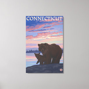 ConnecticutBear und Cub Leinwanddruck
