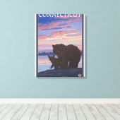 ConnecticutBear und Cub Leinwanddruck (Insitu (Holzboden))