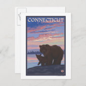 ConnecticutBear und Cub Postkarte (Vorne/Hinten)