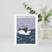 ConnecticutCrab Fischerei Bootszene Postkarte (Stehend Vorderseite)