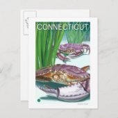 ConnecticutCrab und Fisherman Postkarte (Vorne/Hinten)
