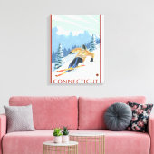 ConnecticutDownhill Skier Scene Leinwanddruck (Insitu (Wohnzimmer))