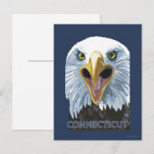 ConnecticutEagle Up Nah Postkarte (Vorne/Hinten)