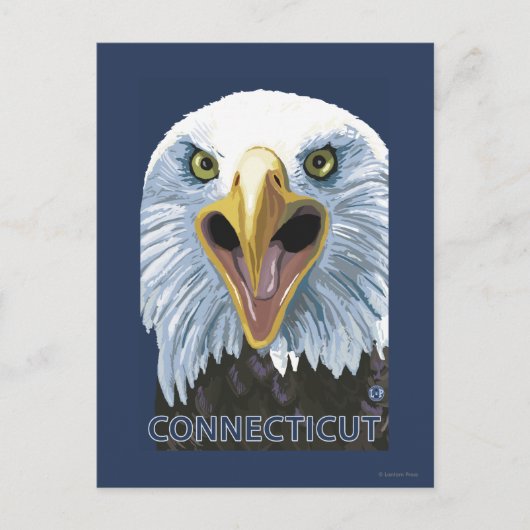 ConnecticutEagle Up Nah Postkarte (Vorderseite)