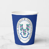 Connecticuter Flag & Seal, Connecticut Pappbecher (Rückseite)