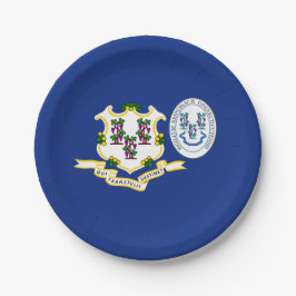 Connecticuter Flag & Seal, Connecticut Pappteller