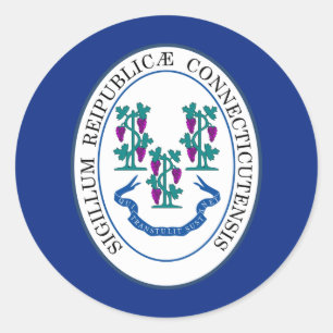 Connecticuter-Siegel, Connecticut Runder Aufkleber