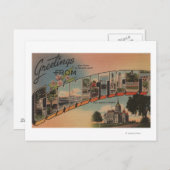 ConnecticutGroße BuchstabenszenenConnecticut Postkarte (Vorne/Hinten)