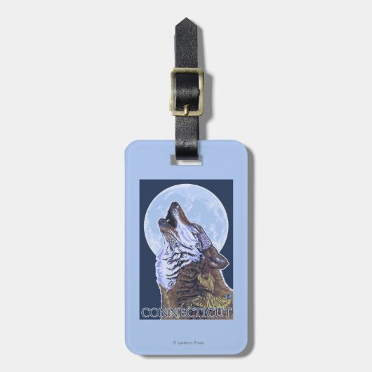 ConnecticutHowling Wolf Gepäckanhänger (Vorderseite vertikal)