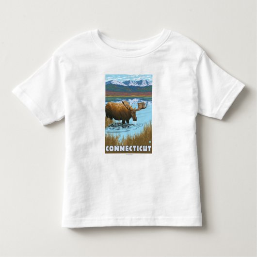 ConnecticutMoose, das im See trinkt Kleinkind T-shirt (Vorderseite)