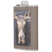 ConnecticutMoose herauf nahes Flachmann (Links)