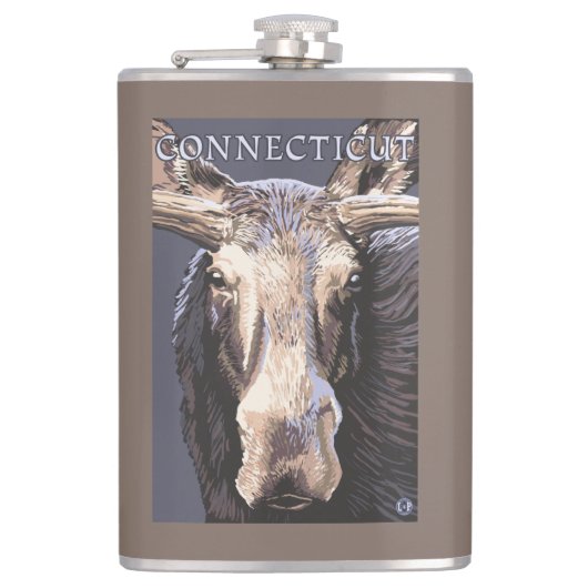 ConnecticutMoose herauf nahes Flachmann (Vorderseite)