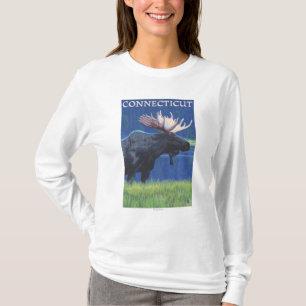 ConnecticutMoose im Mondschein T-Shirt