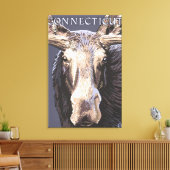ConnecticutMoose Nah Leinwanddruck (Insitu (Wohnzimmer))