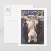 ConnecticutMoose Nah Postkarte (Vorne/Hinten)