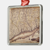 ConnecticutPanoramic MapConnecticut 2 Silbernes Ornament (Links)
