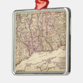 ConnecticutPanoramic MapConnecticut Silbernes Ornament (Links)