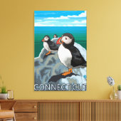 ConnecticutPuffins-Szene Leinwanddruck (Insitu (Wohnzimmer))