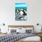 ConnecticutPuffins-Szene Leinwanddruck (Insitu (Schlafzimmer))
