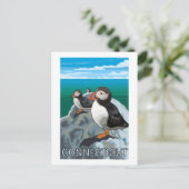 ConnecticutPuffins-Szene Postkarte (Stehend Vorderseite)