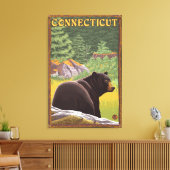 ConnecticutSchwarzer Bär im Wald Leinwanddruck (Insitu (Wohnzimmer))