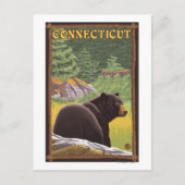 ConnecticutSchwarzer Bär im Wald Postkarte (Vorderseite)