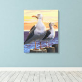 ConnecticutSea GullsScene Leinwanddruck (Insitu (Holzboden))