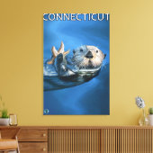 ConnecticutSea Otter Scene Leinwanddruck (Insitu (Wohnzimmer))