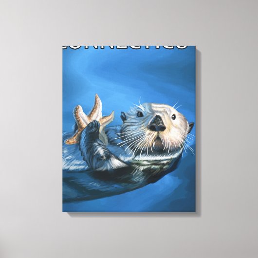 ConnecticutSea Otter Scene Leinwanddruck (Vorderseite)