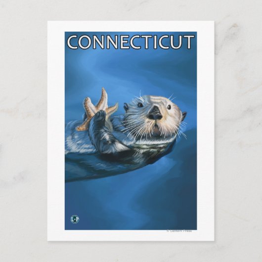 ConnecticutSea Otter Scene Postkarte (Vorderseite)