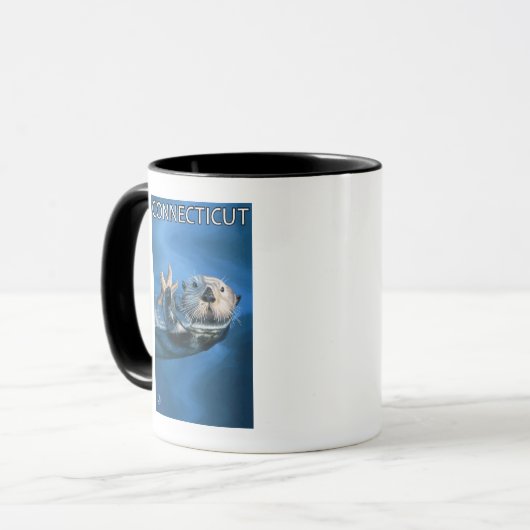ConnecticutSea Otter Scene Tasse (Vorderseite Links)