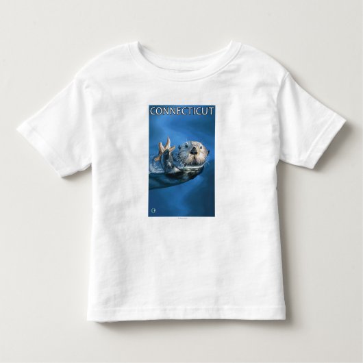 ConnecticutSea Otter-Szene Kleinkind T-shirt (Vorderseite)