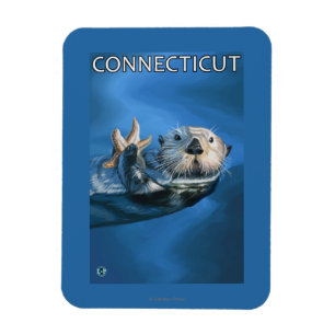 ConnecticutSea Otter-Szene Magnet