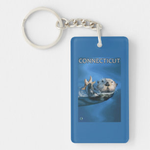 ConnecticutSea Otter-Szene Schlüsselanhänger