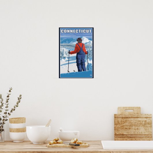 ConnecticutSkier Admiring View Poster (Küche)