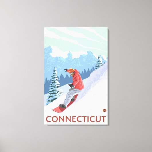 ConnecticutSnowboarder-Szene Leinwanddruck (Vorderseite)