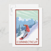 ConnecticutSnowboarder-Szene Postkarte (Vorne/Hinten)