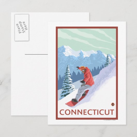 ConnecticutSnowboarder-Szene Postkarte (Vorne/Hinten)