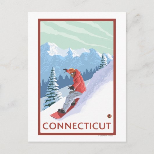 ConnecticutSnowboarder-Szene Postkarte (Vorderseite)