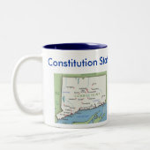 Connecticutsymbole u. -karte zweifarbige tasse (Links)