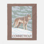 ConnecticutWolf Szene Fleecedecke (Vorderseite)