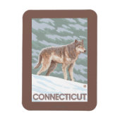 ConnecticutWolf-Szene Magnet (Vertikal)