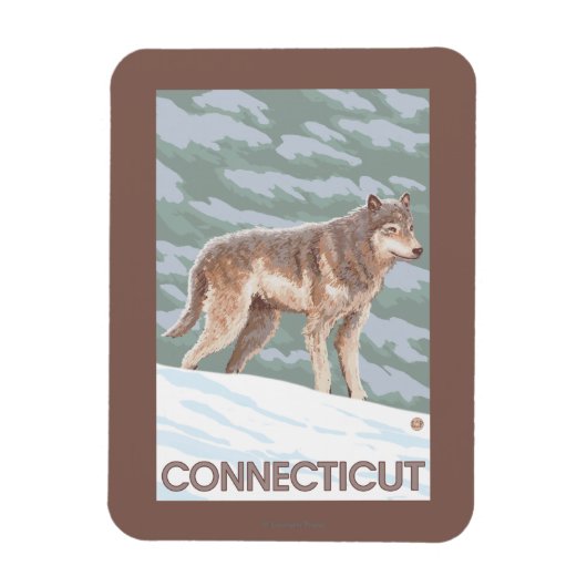 ConnecticutWolf-Szene Magnet (Vertikal)